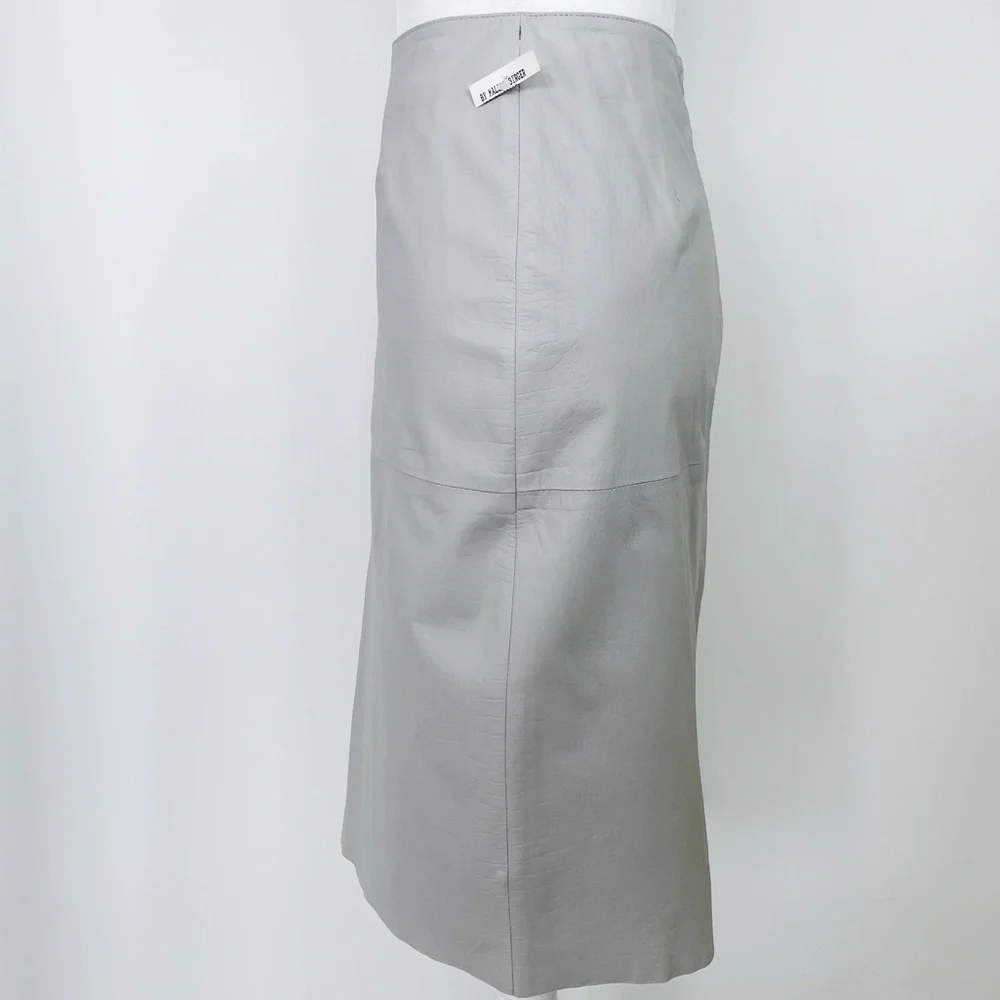 NWT By MALENE BIRGER Gray Embossed Leather Pencil Skirt - Picture 8 of 13